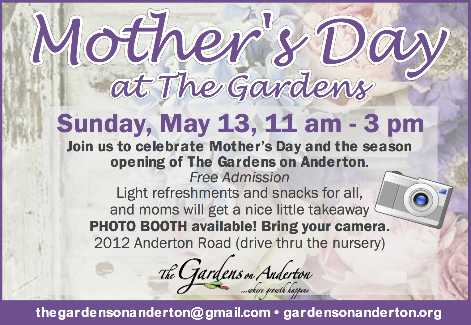 mother’s day ad 5.08 by 3.5 in | The Gardens on Anderton